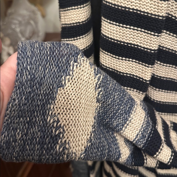 LRL Lauren Jeans Co Ralph Lauren Striped Black and Cream Cardigan L - Picture 3 of 6